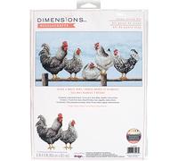 Dimensions Counted Cross Stitch Kit 16"X8"-Black & White Hens (14 Count) -70-35403