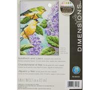 Dimensions Needlecrafts Goldfinch and Lilacs Counted X Stitch, Algodón, Blanco, 12.7 x 17.7 x 0.1 cm