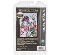 Dimensions Cross Stitch Kit Muñeco de Nieve y Reno, Algodón Metal, Multicolor, 5'' x 7''