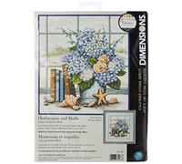 Dimensions Hidrangas y Conchas, Tela, Multicolor, 12 in x 11 in