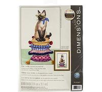 Dimensions Kit de Punto de Cruz Cat Lady, Tela Aida Marfil de 14 Unidades, 10 x 14 Pulgadas, Multicolor, tamaño único