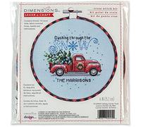 Dimensions Kit de punto de cruz de Navidad para principiantes, tela de bambú, 14 cnt, blanco Aida, 6 pulgadas de profundidad