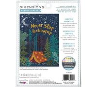 Dimensions Kit de punto de cruz para principiantes, 5 x 7 pulgadas, 14 cnt. azul marino Aida, 4 piezas