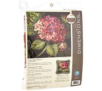 Dimensions aguja-14 x 14 Pulgadas | Tela-Rojo | 1 Juego Kit de floración de Hortensia de Punto de Aguja, 100% algodón, Negro, 35 x 35 x 0.1 cm