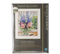 Dimensions PEONÍAS Y DELFINIOS, Algodón, 12 x 15 (30 x 38 cm)