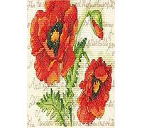 Dimensions Poppy Pair Mini Counted Cross Stitch Kit-7"X5" 14 Count