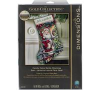 Dimensions Santa Claus Papá Noel de bastón de Caramelo, Lana, Multicolor, 16" Long