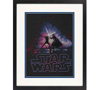 Dimensions Star Wars Luke Skywalker y Darth Vader Kit de punto de cruz negro 14 Count Aida, 9 x 12 pulgadas
