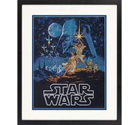 Dimensions Star Wars Luke Skywalker y Princess Leia Kit de punto de cruz negro 14 unidades Aida, 11 x 14 pulgadas,