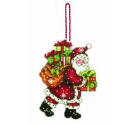 DIMENSIONS Susan Winget Santa W/Bag Ornament Counted Cross Stitch Kit-3-1/2 X4-3/4 14 Count Plastic Canvas