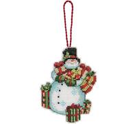DIMENSIONS Susan Winget Snowman Ornament Counted Cross Stitch Kit-3-1/4 x4-1/2 14 Count Plastic Canvas