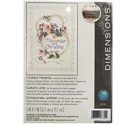 Dimensions United Hearts Wedding Record Mini Counted Cross Stitch Kit-5"X7"