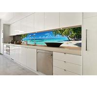DIMEX LINE Adhesivo Decorativo para Pared Trasera de Cocina Playa PARAÍSO 350 x 60 cm