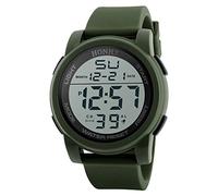 Dimfurke Reloj analógico LED digital deportivo para hombre, reloj futurista para hombre, verde, One Size