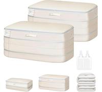 DIMJ Bolsa de almacenamiento de edredón de 2 capas, bolsa de almacenamiento debajo de la cama, comprime de 100 L a 66 L, bolsas de almacenamiento de ropa de cama de gran capacidad, organizador de