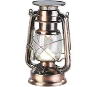 Dimmable Lámpara de tormenta LED solar, bronce, Batería, 200 Lúmenes