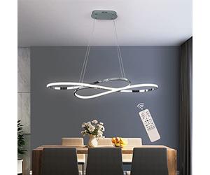 Dimmable LED Ceiling Pendant Light Fixture Restaurant Hanging Lamp with Remote Control,Height Adjustable Ceiling Lights,Modern Creative Design Chandelier,for Kitchen Island Bar Cafe Dining Room Table