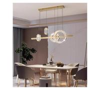 Dimmable LED Chandelier, Crystal Dining Room Light Fixtures Over Table, Gold Linear Pendant Light for Kitchen Island,Pendant Ceiling Light