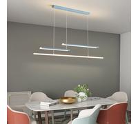 Dimmable LED Chandelier Pendant Light for Dining Room and Kitchen Adjustable Height Remote Control Linear 3000K 6500K Hanging Lights Office