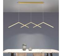 Dimmable LED Linear Long Wave d Chandelier Minimalism White Hanging Light Fixture Black Bar Lamp for Dining Room Kitchen Island Breakfast Area Living