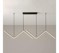 Dimmable LED Pendant Light Linear Dining Room Kitchen Island Hanging Lamp Creative Spiral Chandelier For Island Bar Cafe Table Living Room Loft Office Ceiling Decor Lamp
