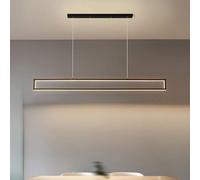 Dimmable Rectangle LED Chandelier - Linear Pendant Lights for Dining Room Kitchen Living Bar Office Stylish Lighting Fixture