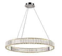 Dimmable Semi Flush Chandelier Suction Hanging Dual-Purpose with A Source During Light,Bedroom Ceiling Light Fixture,LED Originality Doughnut Crystal Chandelie-Silver 30cm(70cm)