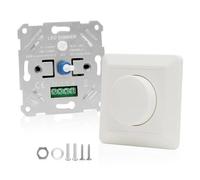 Dimmer schalter LED 230V Dimmschalter mit Drehknopf, Universal Dimmer für Dimmbare LED-Lampen 5-200W, Unterputz Lichtschalter Dimmbar Drehdimmer Weiß Dimmschalter für Schlafzimmer Wohnzimmer