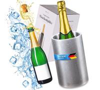 Dimono® Enfriador de Botellas Acero Inoxidable - Doble Pared, 12 cm | Para vino, cava y champán - sin hielo - diseño atemporal - ideal como cubitera o regalo elegante