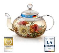 DIMONO® Tetera de Cristal con Filtro - 600 ml, Vidrio Borosilicato