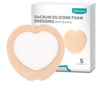 Dimora - Apósito adhesivo de silicona con bordes, tamaño sacral, 7 x 7 pulgadas, caja de 5 apósitos