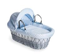 Dimple gris mimbre Moisés Basket - Azul