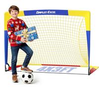 Dimples Excel Portería De Fútbol Red para Jardín Al Aire Libre Entrenamiento De Fútbol para Amantes del Fútbol (4'×3'- Azul Amarillo)