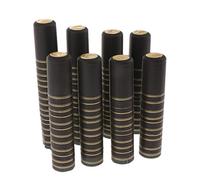 DimyFew 100 Tapones Termorretráctiles de PVC para Botellas de Vino, Fáciles de Abrir Gracias a Su Pestaña de Desgarro, 32mm -Negro (Tiras superiores de oro)