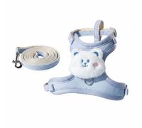 DimyFew Arnés Ligero Transpirable Ajustable Arnés Quick-Put de Malla Suave para Perros Pequeños, Cachorros, Paseo, Exterior, Viaje, Azul, Azul Oso, S Recomendado 2-6斤