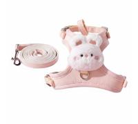 DimyFew Arnés Ligero Transpirable Ajustable Arnés Quick-Put de Malla Suave para Perros Pequeños, Cachorros, Paseo, Exterior, Viaje, Rosado, Rosa Conejo, M Recomendado 7-15斤