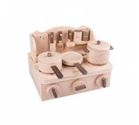 DimyFew Cocina de Juguete para Niños Cocina Infantil Juego de rol Utensilios Fogones Madera Robusta con Movimientos de Cocina y Condimentos Adecuada para Salón Rincón de Juegos Actividades Sociales