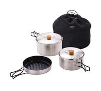 DimyFew Conjunto de Utensilios de Cocina para Acampar El Conjunto de Macetas para Acampar Sin Palos Y Paneles de Cocina Al Aire Libre para La Familia de Pesca