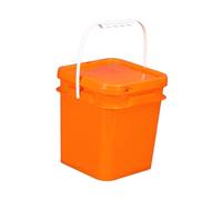 DimyFew Contenedor de Almacenamiento de Alimentos con Cubo Cuadrado de 4 l con asa y Tapa para Uso General, Cubo para Limpieza del hogar, Naranja