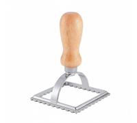 DimyFew Cookie Cutter de Herramienta para Raviolis de Empanadas Molde de Pasta con Borde Acanalado y Mango de Madera Adecuado para Preparación de y Repostería, Cuadrado