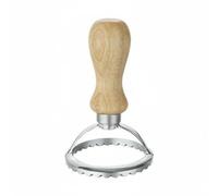 DimyFew Cookie Cutter de Herramienta para Raviolis de Empanadas Molde de Pasta con Borde Acanalado y Mango de Madera Adecuado para Preparación de y Repostería, Redondo Pequeño