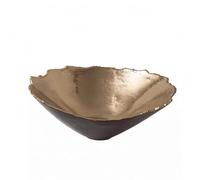 DimyFew Cuenco Decorativo de Servir Centro de Mesa Fuente Redonda Bandeja Baja Pieza de Exhibición para Pequeños y Uso Diario, Grande L, Cuenco Profundo Con Borde Roto Importado L