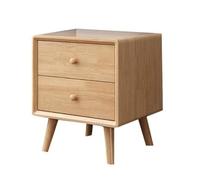 DimyFew de Noche Estantería de Almacenamiento Mesa Auxiliar Cajonera Mueble Lateral Compacta y Rectangular para Estrechas Gestión de Cables Integrada Adecuada, 40cm, Madera Natural