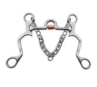 DimyFew Embocadura Western para Caballo con Rodillo de Puente Curvo de Barbada Mejilleras Ornamentadas Acero Inoxidable Anticorrosión Apta para Práctica de Rienda Paseo Cuadra , Plata , 130MM