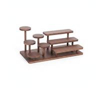 DimyFew Estante Escalonado Estable Soporte Expositivo Mesa Duraro Organización l Hogar para Tocador , Walnut