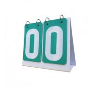 DimyFew Marcador Acrílico Manual de Mesa con Manual Tarjetas de PVC Impermeables Aros de Acero Inoxidable Base Triangular Reforzada Adecuado para Clubes de, Verde, Plástico Wp 2-Dígitos