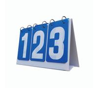DimyFew Marcador Deportivo Manual con Tarjetas de 3 Dígitos Portátil para Mesa Panel de Puntuación Giratorio en PVC Resistente Adecuado, Azul