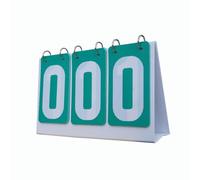 DimyFew Marcador Deportivo Manual con Tarjetas de 3 Dígitos Portátil para Mesa Panel de Puntuación Giratorio en PVC Resistente Adecuado, Verde