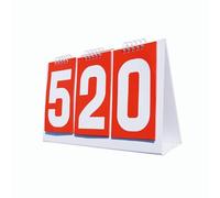 DimyFew Marcador Deportivo Manual con Tarjetas de 3 Dígitos Portátil para Mesa Panel de Puntuación Giratorio en PVC Resistente Adecuado, Rojo