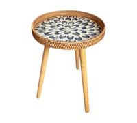 DimyFew Mesa de Ratán para Decorar Tu Hogar Y Jardín, Gris 40cm